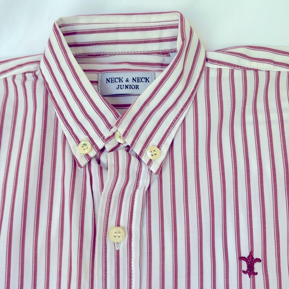 Unique Neck & Neck Brand Gently Worn Dress Long Sleeves Shirt Size 4 Stripe LN - Picture 4 of 10